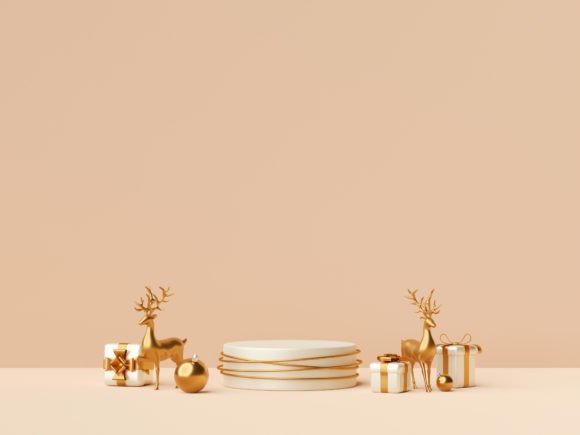 3d Illustration of Christmas Podium for Modern Branding