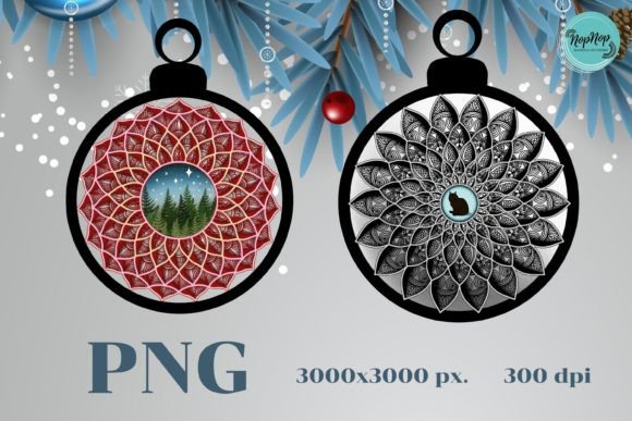 3D Mandala Christmas Ball Illustration for Local Branding