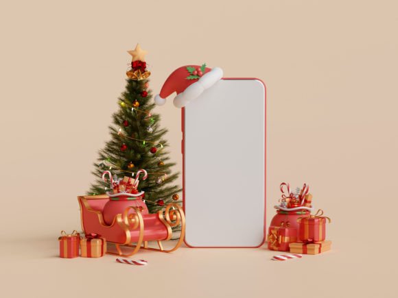 Christmas Blank Screen Mobile: Festive Illustrations for Local Brands
