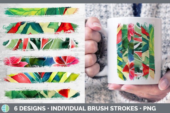 Christmas Brush Strokes PNG Sublimatio: Festive Illustrations for Real Brands