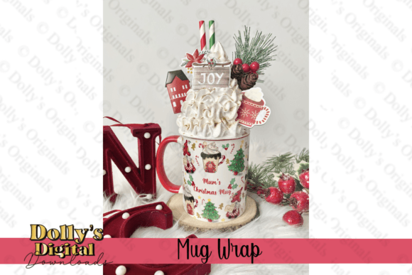 Christmas Cookie Gonk Print Mug Wrap Illustrations