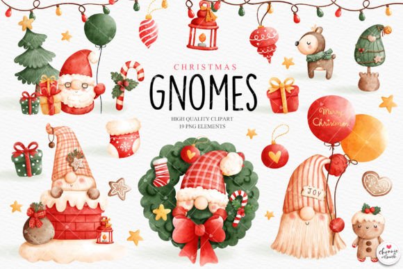 Christmas Gnome Clipart for Branding and Marketing