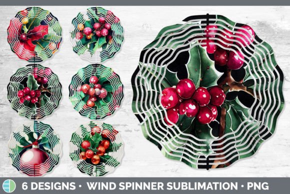 Christmas Holly Painted Wind Spinner S: A Fresh Take on Illustrations