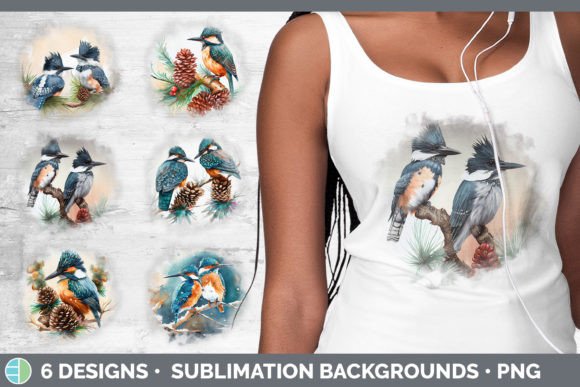 Christmas Kingfisher Background Grunge Illustrations Review