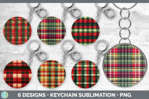 Christmas Plaid Keychain Bundle Keyrin: Festive Illustrations for Makers