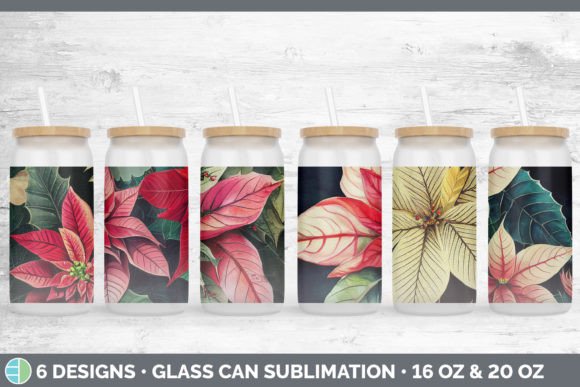 Christmas Poinsettia Glass Can Sublima Review: Premium Illustrations for Seasonal Branding