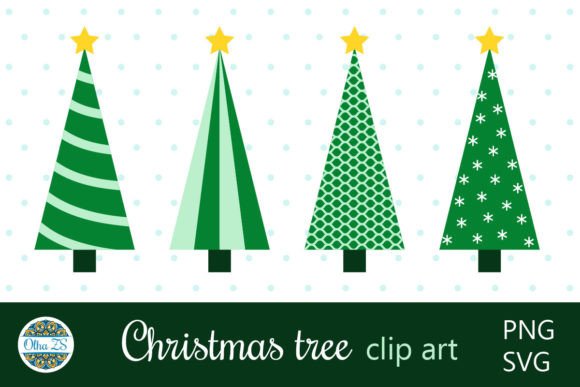 Christmas Tree SVG PNG Clip Art for Modern Illustrations