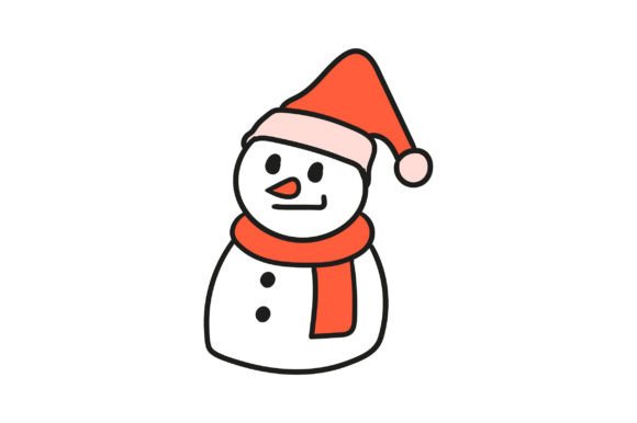 Cute Little Christmas Snowman Emoticon Illustration