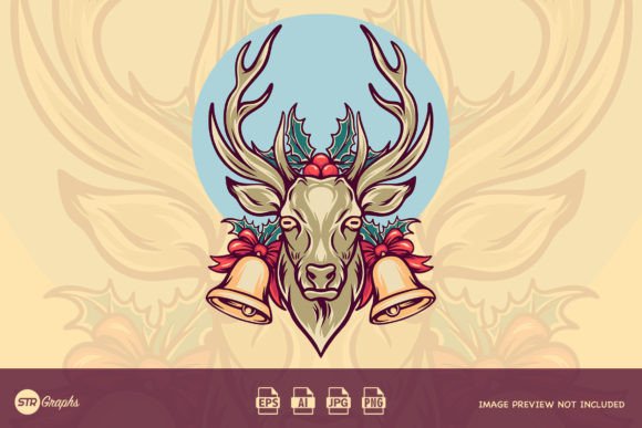 Deer Christmas - Retro Illustration for Branding and Design