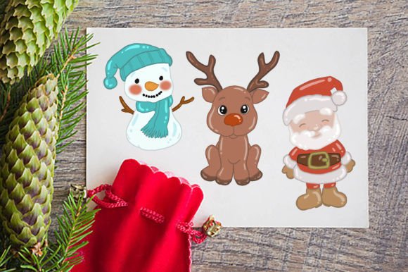 Merry Christmas Set - Three Characters for Holiday Illustrations