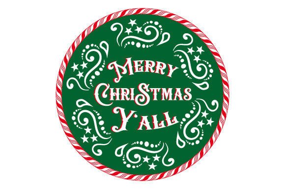 Merry Christmas Y all EPS SVG PNG in Illustrations