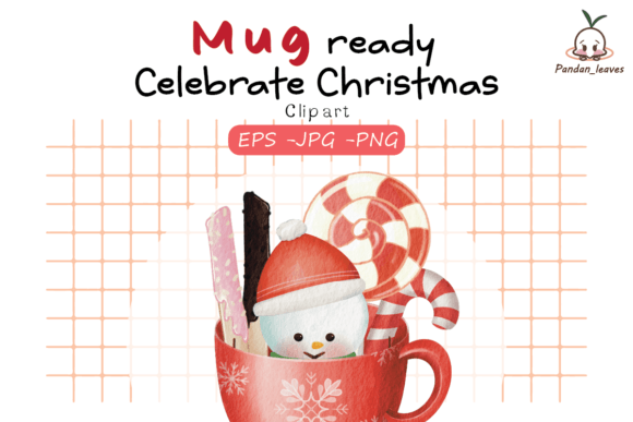 Mug Ready to Celebrate Christmas Clipart Illustrations