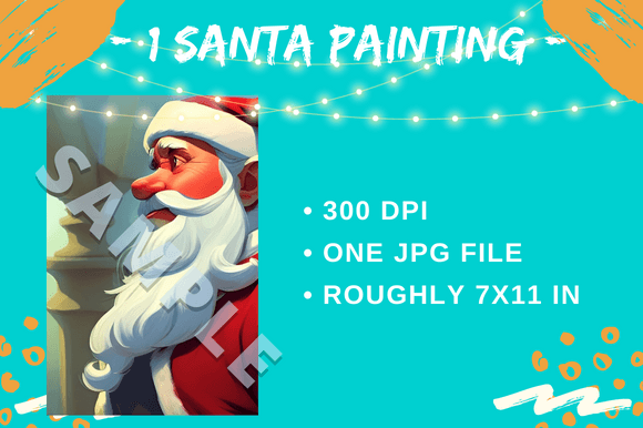 Pretty Santa Claus Portrait 4 Christmas Illustration