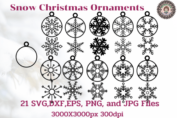 Snow Christmas Ornaments Illustrations for Festive Branding