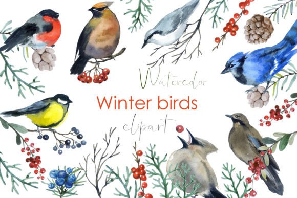 Watercolor Christmas Clipart for Festive Branding